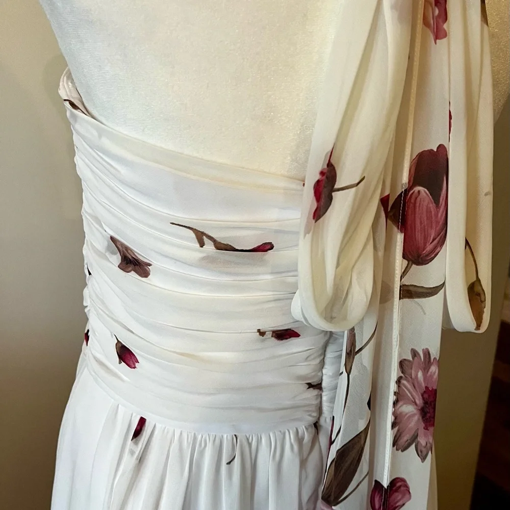 Dessy Collection Elegant Floral Halter Gown - Picture 7 of 9